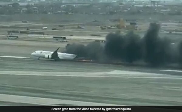 Video: Plane Taking Off From Peru Airport Hits Fire Truck, Bursts Into Flame