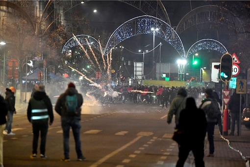 France and Morocco fans clash .